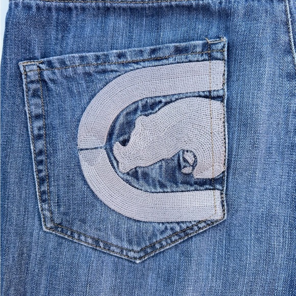 Y2K Ecko Untld. Embroidered Rhino Logo Pocket Relaxed Fit Jeans (30 x 30.5) - Picture 2 of 6